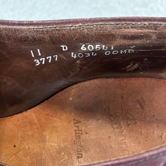 Allen Edmonds Mens 11 Arlington Burgundy Wing-tipped Kiltie Tasseled Shoe Loafer - Picture 12 of 13